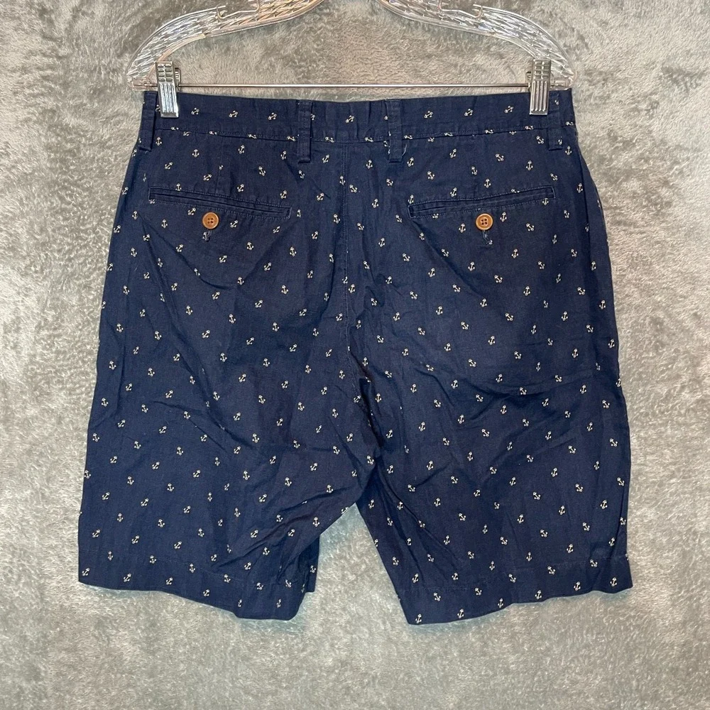 J.Crew Men Anchor Boating Preppy Novelty Gramercy High Rise Chino Short 31 Blue